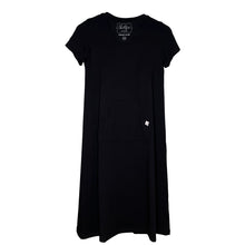 Cozy Loungewear Dress with Built in Shelf Bra for Support and Kangaroo Pocket with Inner Phone Pocket Solid Black