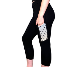 Cozy Loungewear Leggings with Phone Pocket Black with Polka dots