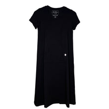 Cozy Loungewear Dress with Built in Shelf Bra for Support and Kangaroo Pocket with Inner Phone Pocket Solid Black 