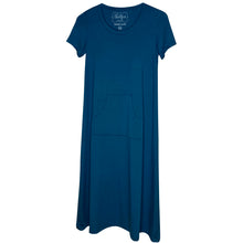Cozy Loungewear Dress with Built in Shelf Bra for Support and Kangaroo Pocket with Inner Phone Pocket Solid Teal
