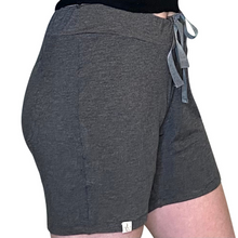 Cozy Loungewear Drawstring Shorts with Pockets Solid Gray